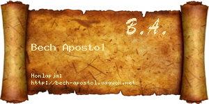 Bech Apostol névjegykártya